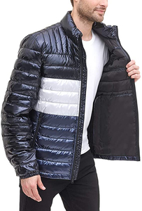 Veste matelassée pour homme avec logo personnalisé, taille 5XL, style hiver tendance, col montant, fermeture éclair, respirante, vêtements d'extérieur - Product Image 3