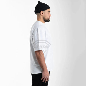 Custom Wholesale Mens Oversized T Shirt Heavyweight Cotton Drop Shoulder <b>Plain</b> <b>White</b> <b>Tee</b> Shirt Streetwear Blank Clothing Apparel - Product Image 3
