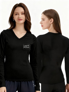 High Quality 100% Cotton Digital Printed Summer Season Plus Size Women's V Neck Slim Fit Casual T Shirts Latest Design - Product Image 2