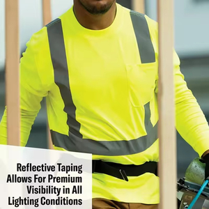 Vêtements de travail personnalisés en gros pour hommes, 100 % coton, à séchage rapide, respirants, anti-boulochage, écologiques, pour la sécurité sur le chantier - Product Image 6