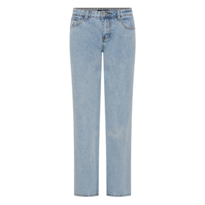 Pantalones de mezclilla antiarrugas de cintura alta para mujer, pantalones vaqueros informales de verano con pierna recta delantera y botones holgados transpirables - Product Image 4