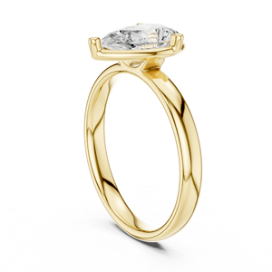 Bague de fiançailles solitaire en or jaune, taille poire, élégante, avec diamant, pour femme, bijoux de mariage - Product Image 3