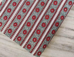 <b>Red</b> Stripe Floral Hand Block Printed Cotton Fabric Indian Sanganeri Fabric Dress <b>Material</b> Wholesale - Product Image 4