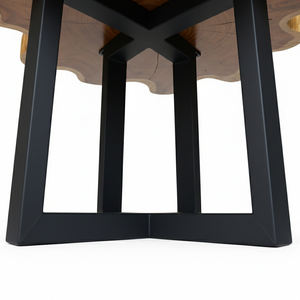 Organic Suar Wood High Quality Eco-Friendly Minimalist <b>Adjustable</b> <b>Height</b> Coffee <b>Table</b> Slice <b>Table</b> X Metal Frame Interior Decor - Product Image 3