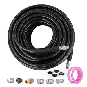 Tuyau de rechange en laiton anti-plis de 30 m (100 pi) avec filetage de 1/4 po pour nettoyeurs haute pression, rayon de courbure de 3/4 po, compatible avec la plupart des nettoyeurs haute pression - Product Image 1