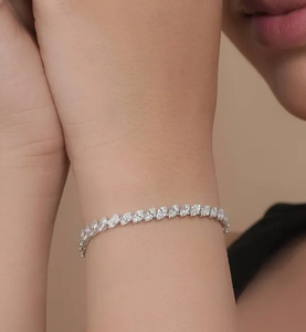 Bracelet tennis en moissanite de laboratoire 2mm-3.5mm, brillant, unisexe, certifié IGI, plaqué or, argent 925, luxe, mariage - Product Image 3
