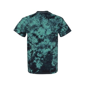 T-shirt à manches courtes pour homme, tie-dye, col rond, coupe classique, tricoté, style décontracté, motif vert et noir - Product Image 4
