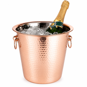 Seau à glace en acier inoxydable pour champagne, boissons, vin et bière, avec pince, pour bar à domicile et fêtes, logo personnalisé - Product Image 6