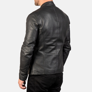 <b>Jacket</b> for Man Real Leather <b>Sheepskin</b> Aniline Zipper Gatsby Black Men Biker <b>Jacket</b> with Quilted Black Reasonable <b>jacket</b> for men - Product Image 2