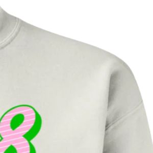 Sweat-shirt à col rond blanc Alpha Graphic 1908, manches longues, poignets côtelés, décontracté, en molleton pour femme, style streetwear tendance - Product Image 3
