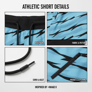 Custom Logo Lined Double <b>Layer</b> Pockets Short Spandex 100% Polyester Knitted Mens Sports Training Athletic Gym Workout Shorts - Product Image 6