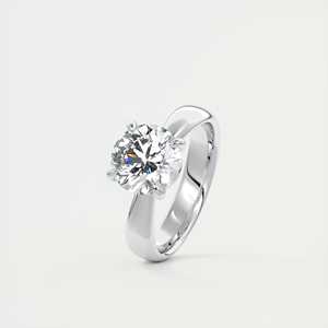 Bague de fiançailles solitaire Open Basket Set avec diamant rond de 2,00 carats cultivé en laboratoire en or blanc 14 carats - Product Image 2