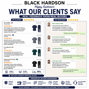 ชุดยูนิฟอร์มสครับแบบยูนิเซ็กซ์ ยี่ห้อ Sales Blackhardson ผลิตจากผ้าโพลีเอสเตอร์ 65% และผ้าแคนวาสคอตตอน 35% ความหนา 180 GSM เหมาะสำหรับใช้ในโรงพยาบาล สีชาร์โคล แบบสั่งทำพิเศษ - Product Image 6