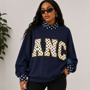 ANC Factory Direct <b>Mock</b> <b>Neck</b> Crew <b>Neck</b> Sweatshirt Women Men Ladies Unisex Greek Sorority Fraternity Chenille Embroidery Cotton - Product Image 3