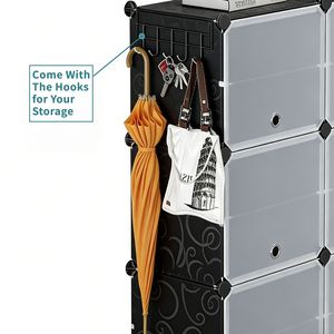 Scarpiera a 8 livelli impilabile e smontabile con anta per organizzare le tue scarpe - Product Image 5