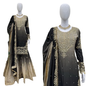 ชุดซาราร่าผ้าไหมชินนอนเนื้อหนา ประดับมุกและลูกไม้หรูหราด้านหน้าและด้านหลัง สำหรับงานปาร์ตี้และงานแต่งงาน ราคาขายส่ง - Product Image 1