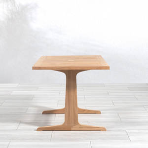 Meilleures ventes - Table haute carrée en teck de luxe avec base en forme de T pour hôtels et hôtellerie - Écologique et durable - Product Image 1