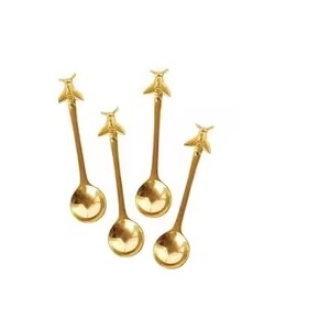 Cuchara de Té de Metal con Acabado Dorado, Cuchara de Café de Acero Inoxidable, Cuchara para Azúcar, Cuchara para Postre, Cuchara de Cocina con Acabado Liso - Product Image 2