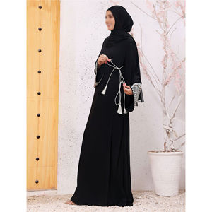 Abaya de prière islamique personnalisée, dernière conception, décontractée, respirante, en polyester, à motif uni, manches longues, coupe ample, vente en gros - Product Image 3