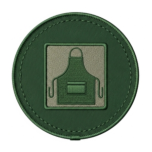 Patch brodé rond pour tablier maçonnique avec logo R, badge thermocollant pour franc-maçon - Product Image 2