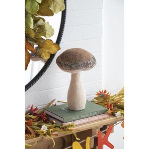 2 Pezzi Decorazione a Forma di Fungo Marrone Chiaro 7x7x12 per Decorazioni Autunnali o del Ringraziamento, Accessori per Tavola Festiva - Product Image 4