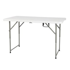 Table de patio pliable blanche de 1,20 m pour espaces extérieurs (camping, ferme, extérieur) - Product Image 2