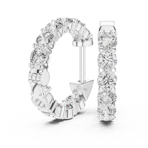 Luxury Silver IGI Certified Diamond Hoop <b>Earrings</b> for Women Brilliant Wedding Engagement Anniversary Party Elegant <b>Fine</b> Jewelry - Product Image 1