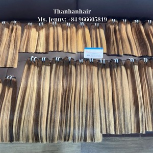 Cabello humano vietnamita virgen liso natural, trama de cabello virgen, paquete de cabello virgen de doble densidad, color piano. - Product Image 6