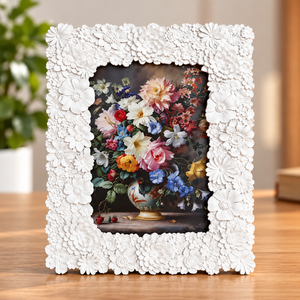 Resin Photo <b>Frame</b> with Lace Trim, Ornate <b>Picture</b> <b>Frame</b> Tabletop Stand, Gift & Home Decor Ornament From REHMAN CRAFT - Product Image 1