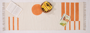 Tappeto Runner da <span class=keywords><strong>Cucina</strong></span> in Cotone a Pelo Corto, Antiscivolo, Ecologico, Stampato a Blocchi, Fatto a Mano, Moderno, <span class=keywords><strong>Arancione</strong></span> - Product Image 4