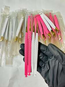 Pince à cils rose et blanche en acier inoxydable, avec grip diamanté, pointe lisse, anti-magnétique, anti-statique, outils de précision individuels - Product Image 3