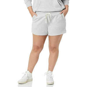 Shorts de sport pour femmes, taille haute, poches latérales, mélange de molleton brossé doux, extensible dans les 4 sens, vêtements de fitness - Product Image 3