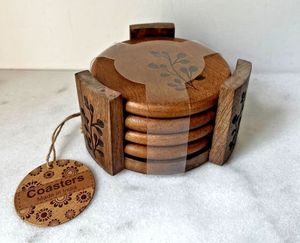 Sous-verres ronds en bois de hêtre naturel écologiques, qualité supérieure, vente directe usine, ensemble de sous-verres personnalisés, tapis/plateau en pierre pour table - Product Image 1