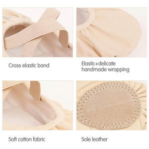 Prix de gros, chaussons de ballet roses de haute qualité, sortie d'usine, chaussures de ballet élastiques, souples et respirantes pour filles, fabriquées au Pakistan - Product Image 5