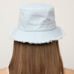 Wholesale Custom Made <b>Light</b> Blue Faux Fur Bucket <b>Hat</b> Unisex Casual Solid Color Spring Summer Headwear 56-58CM Women Denim <b>Hat</b> - Product Image 2
