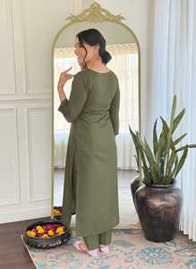 Women Ethnic <b>Indian</b> Pakistani Set Rayon with Embroidered Kurta Kurti Ankle-Length <b>Top</b> and Bottom Wedding Party Wear - Product Image 4