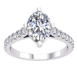 แหวนหมั้นและแต่งงานสำหรับผู้หญิงจาก Divya Creations เพชรเลี้ยงในห้องปฏิบัติการ รับรองโดย IGI ดีไซน์ทันสมัย ทองคำแท้ 10K - Product Image 1