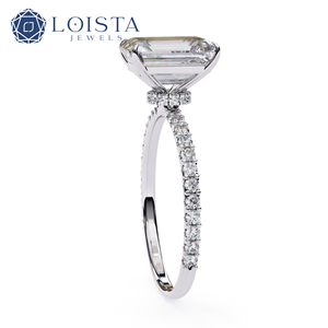 Bague de fiançailles en diamant solitaire taille radiant cultivé en laboratoire, avec diamant cultivé en laboratoire certifié IGI, pour bijoux classiques - Product Image 3