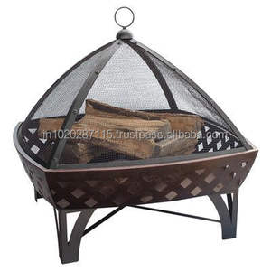 Fogata de hierro geométrica moderna con estilo contemporáneo adecuada para fiestas en el patio trasero y elegantes reuniones al aire libre - Product Image 2