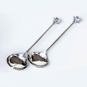 Orange Resin Handle Stainless Steel Salad Serving Set Salad Bar Serving Set PVD <b>Gold</b> Plated Dishwasher Safe - Product Image 2