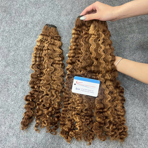 BEST SELL brown color weft hair extension steam burmese curly hair bundles Ready to Ship raw vietnamese hair - Product Image 2