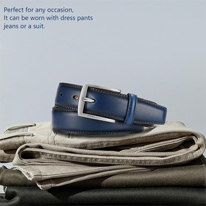 Ceintures réversibles en cuir véritable pour hommes, ceintures perforées élégantes, ceintures double face pour jeans, vente en gros, logo personnalisé - Product Image 3