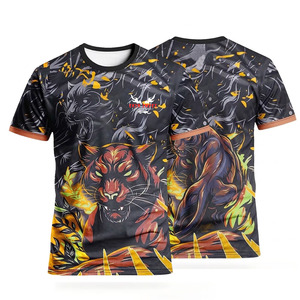 Ekin Impex Men's <b>Animal</b> Print Short Sleeve T-Shirt O-Neck Regular Fit Casual <b>Knitted</b> Polyester Quick Dry Custom Logo T Shirt - Product Image 1