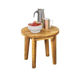 Vente en gros de table d'appoint en bois d'acacia de couleur naturelle table d'appoint de mobilier d'extérieur du Vietnam pour le jardin, le patio, le restaurant et la plage - Product Image 4