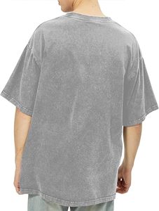 Camiseta Oversize con Lavado Ácido de Moda - Estilo Vintage Streetwear - Camiseta 100% Algodón de Corte Holgado con Bordado Personalizado para Hombre - Product Image 2