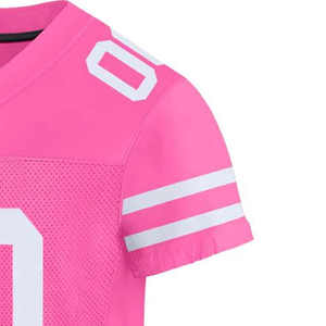 Maillot de football authentique personnalisé rose et blanc en maille respirante, en polyester athlétique, pour équipe, grande taille, séchage rapide, avec nom et numéro du joueur - Product Image 6