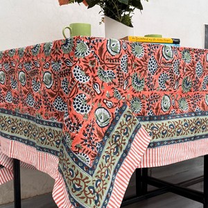 Handmade Cotton Floral Classic Tablecloth <b>Runner</b>/Napkins/Placemat Eco-Friendly Customizable Washable Durable Dinner <b>Table</b> Cover - Product Image 3