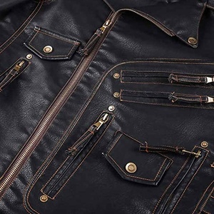 Color sólido Pu cuero invierno moda hombres chaqueta nueva llegada calidad superior hombres chaqueta de cuero a precio razonable - Product Image 4