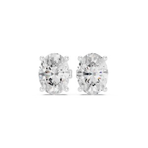 Pendientes de tuerca con corte ovalado de excelente calidad, 1 quilate cada uno, oro macizo de 14K, pendientes de moda para mujer, joyería de diamantes cultivados en laboratorio IGI - Product Image 3
