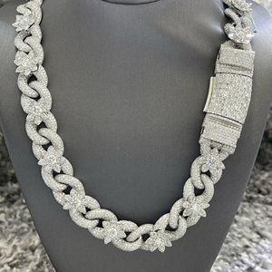 Customized 20mm Cuban Link Moissanite <b>Chain</b> 925 Sterling Silver Rose Gold Finish High Quality <b>Iced</b> Jewelz D VVS Necklace - Product Image 4